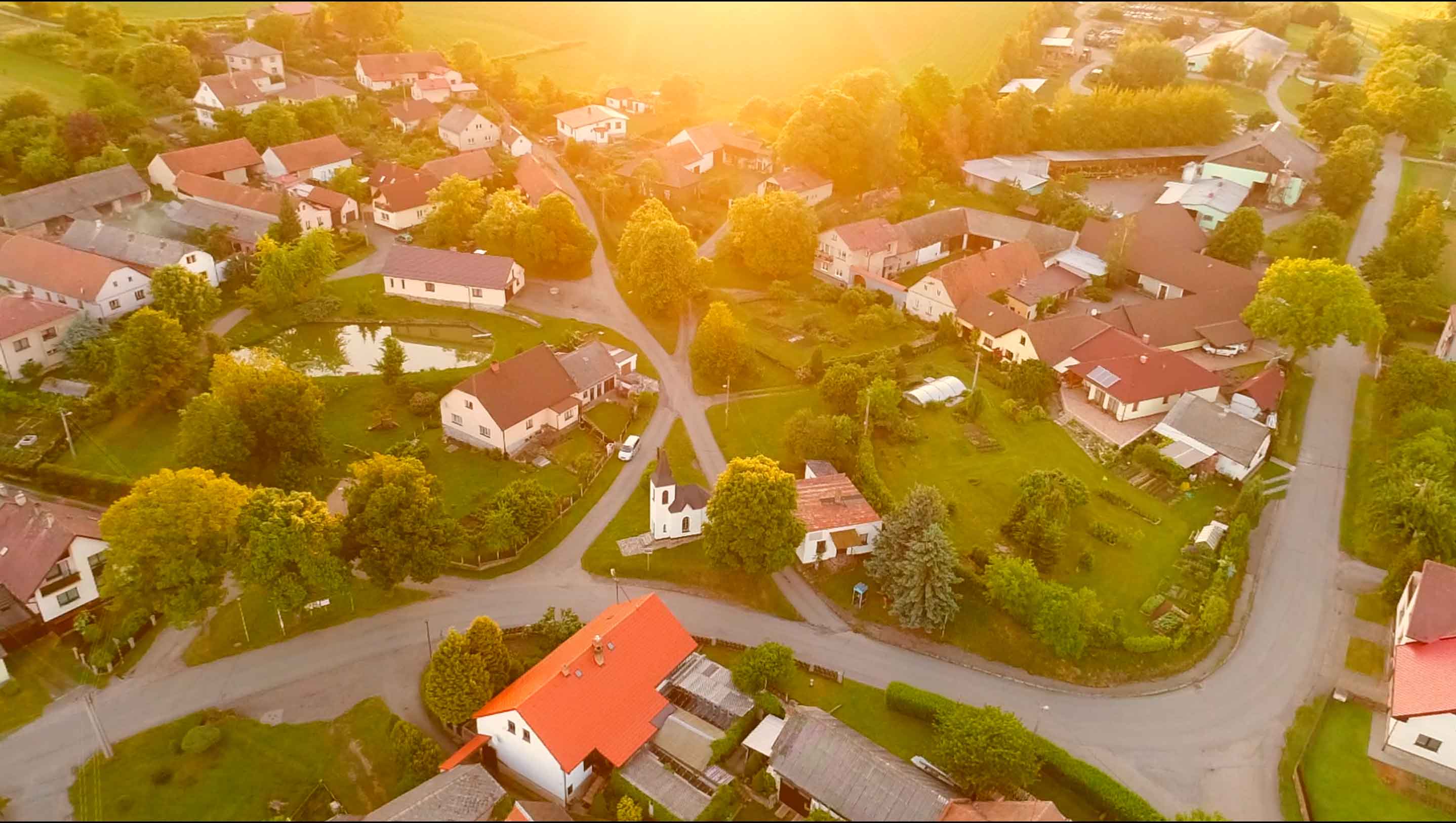 Kochánov z výšky, sídlo dílny Jůzlová