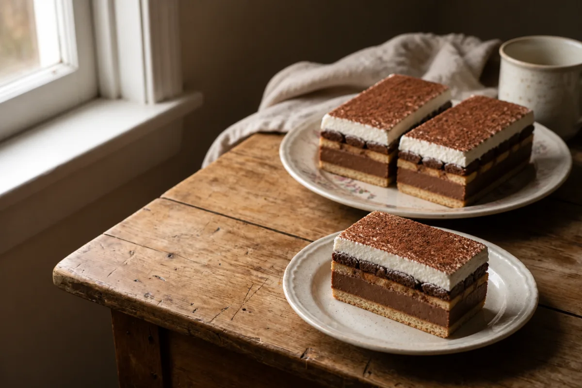Bebe-Schnitten mit Schokoladenpudding