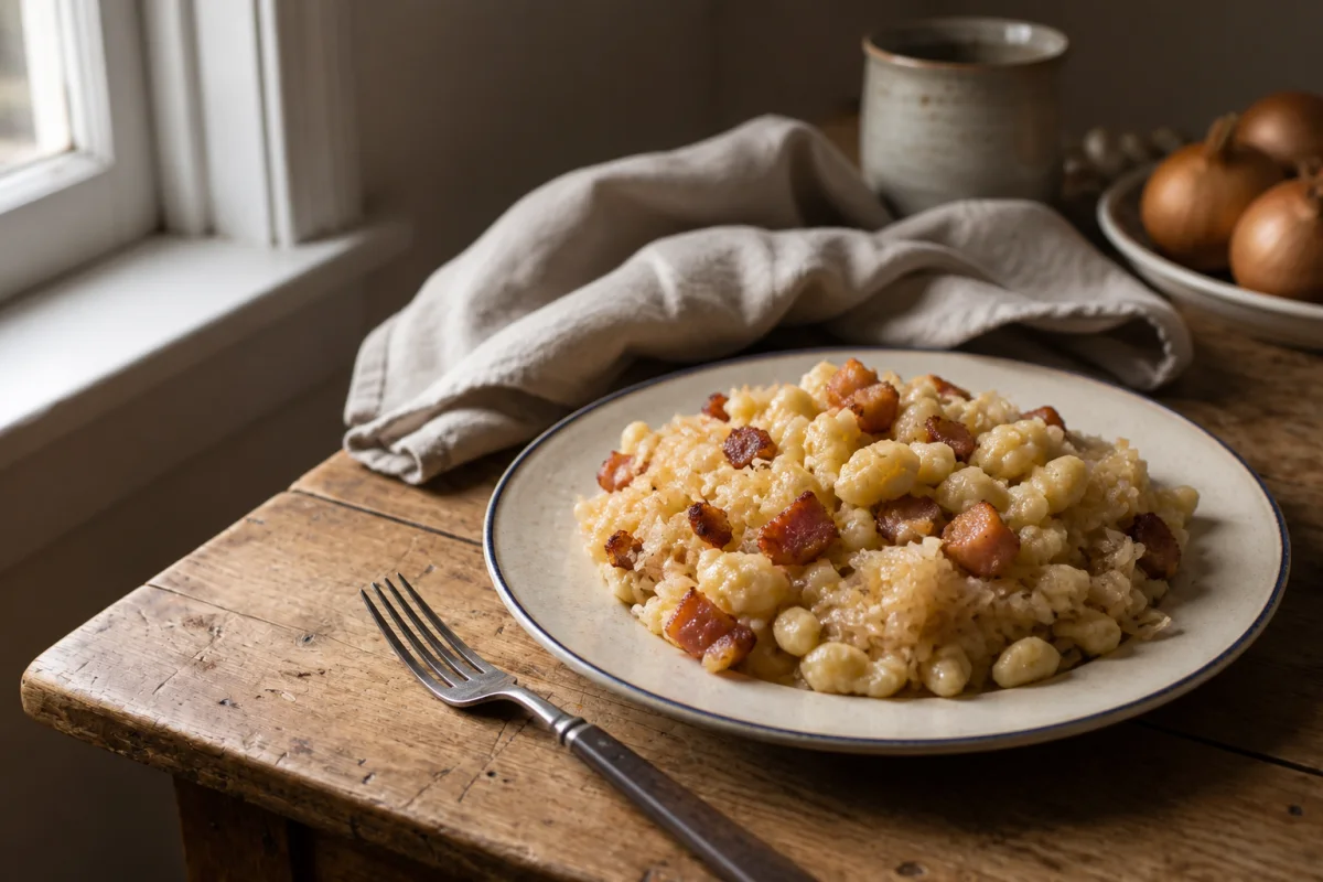 Strapačky mit Kraut und Speck